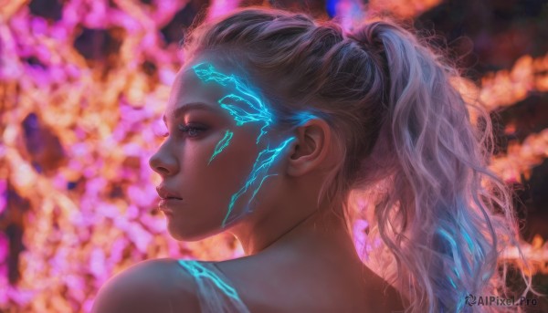 A female in a breathtaking dynamic scene