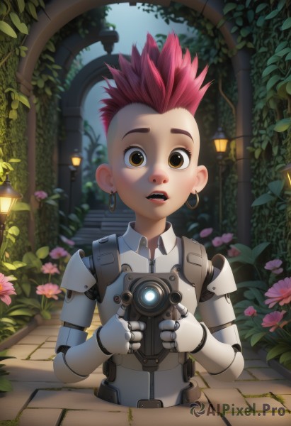 A glimpse of a cyborg in a picturesque outdoors