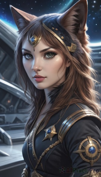 A female in a picturesque dynamic scene