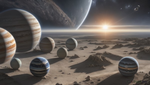 A spacecraft in a picturesque outdoors