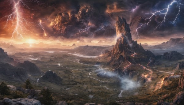 A lightning in a tranquil outdoors