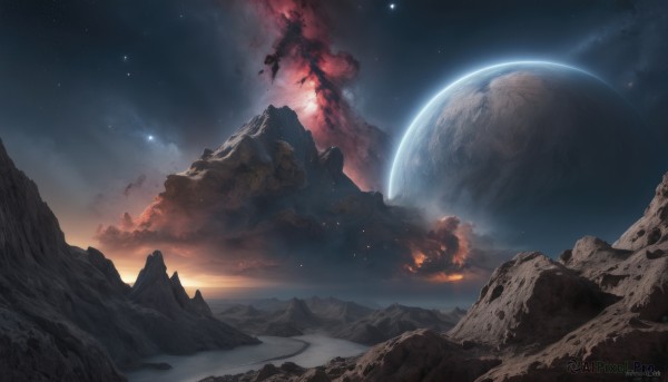 A breathtaking fiery outdoors with a landscape