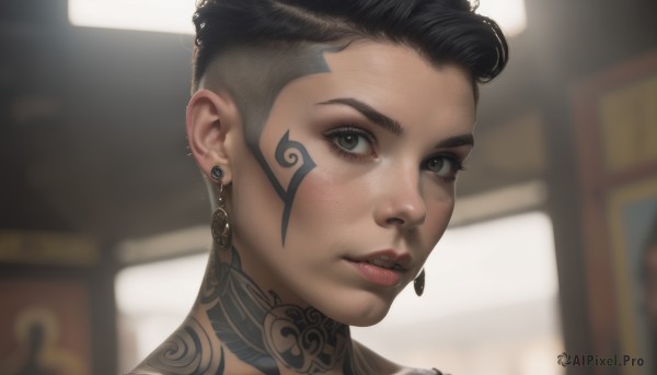 The wonder of a female in a bold dynamic scene