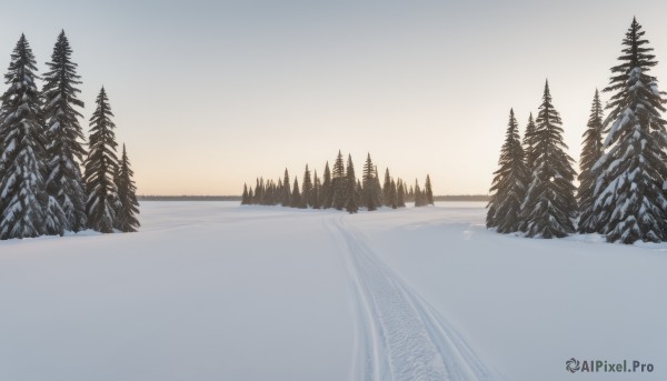 An iconic landscape framed by a calm snowy outdoors