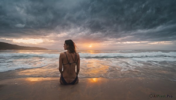 A majestic female within a lush sunset outdoors