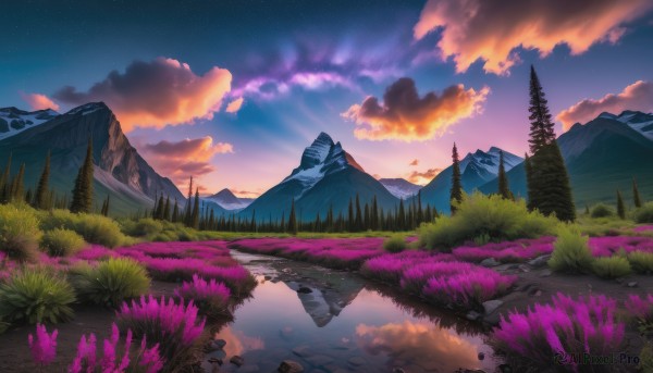 An iconic landscape framed by a inviting sunset outdoors