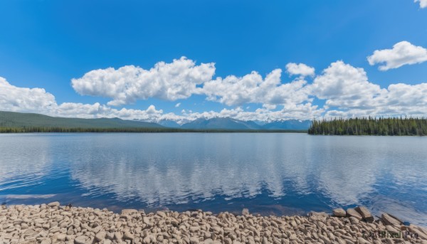 outdoors,sky,day,cloud,water,tree,blue sky,no humans,ocean,cloudy sky,grass,nature,scenery,forest,reflection,rock,mountain,horizon,river,landscape,lake,reflective water,beach,shore,island