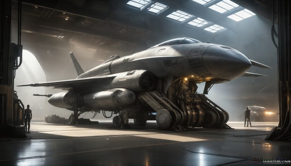 HQ,weapon,multiple boys,artist name,indoors,signature,dated,military,window,helmet,robot,mecha,machinery,science fiction,realistic,aircraft,military vehicle,airplane,pilot suit,vehicle focus,spacecraft,jet,cockpit,fighter jet,2boys,web address,flying,cable,pilot