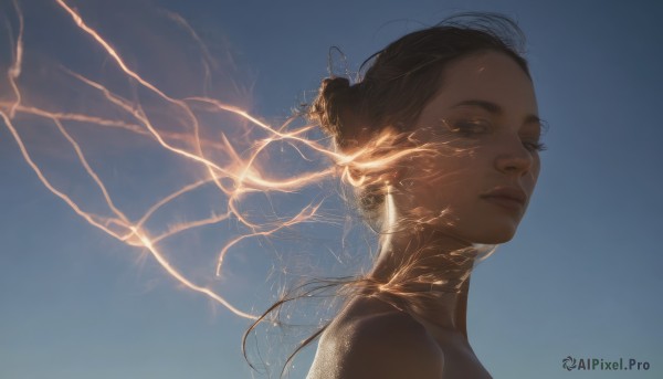 A female caught in a breathtaking dynamic scene
