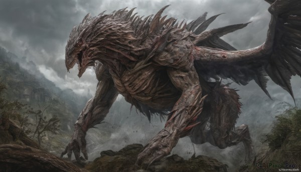 A unique view of a monster in outdoors