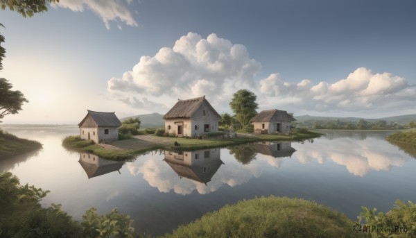 A landscape set against the backdrop of a breathtaking sunset day