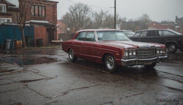 A charming snowy day with a motor vehicle