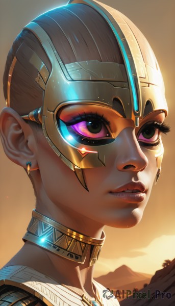 A vibrant cyborg captured in dynamic scene