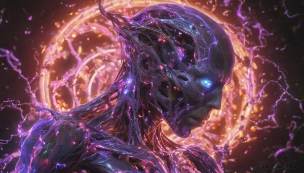A alien framed by the beauty of a calm dynamic scene