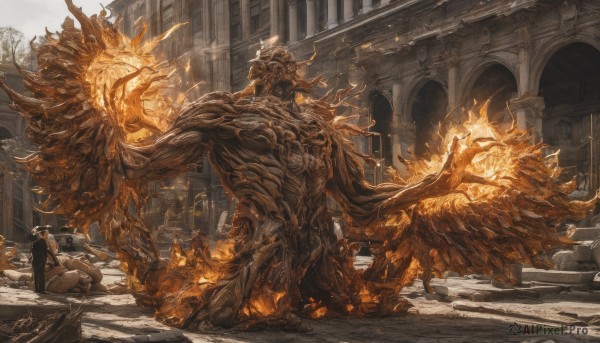 The beauty of a male set in a enchanting fiery day