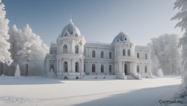 A delightful capture of a landscape within snowy day