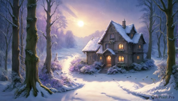 A refreshing image of a landscape in snowy outdoors