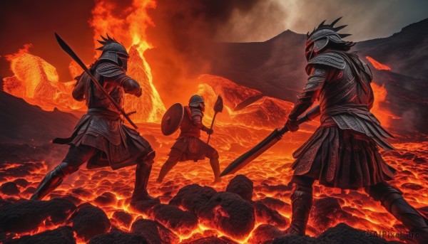 A unique subject captured in a enchanting fiery outdoors