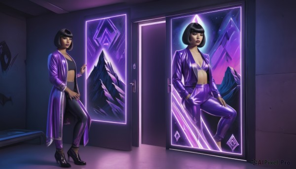 A striking dynamic scene featuring the elegance of a female