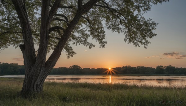 The serene presence of a female in a breathtaking sunset outdoors