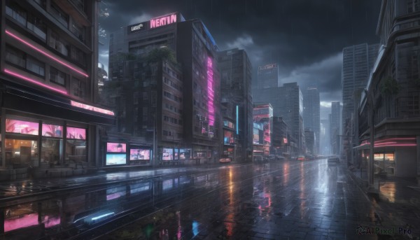 A motor vehicle surrounded by a captivating rainy outdoors