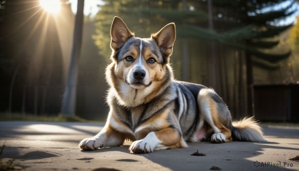 A breathtaking view of a dog in day