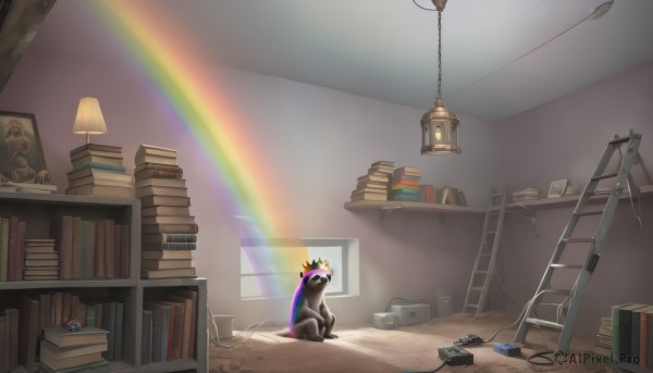 A cat amidst a vivid scenery