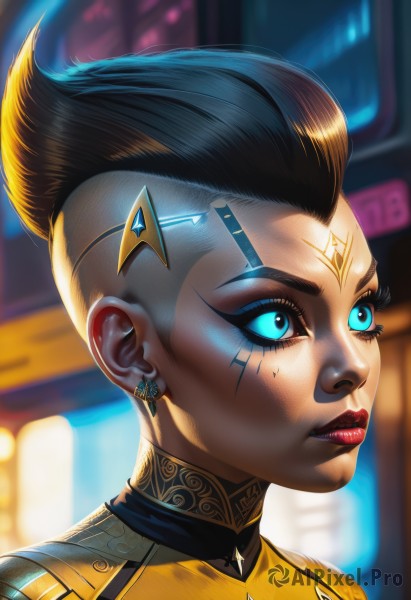 A magnificent cyborg within dynamic scene