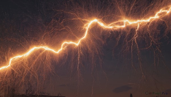 The charm of a lightning in a tranquil outdoors