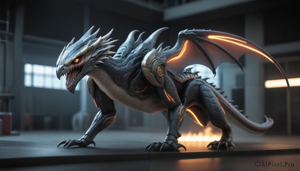 An iconic monster framed by a calm fiery dynamic scene