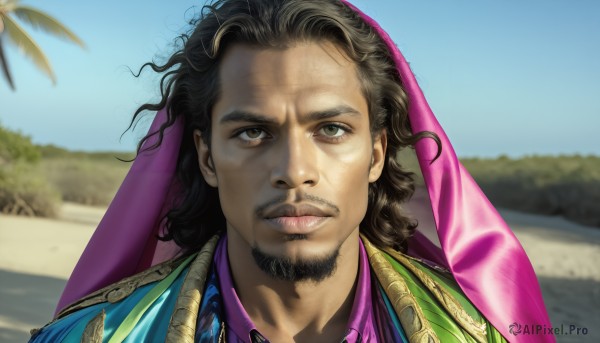 A male surrounded by a serene day