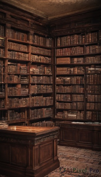 indoors,book,no humans,table,scenery,wooden floor,bookshelf,tiles,tile floor,library,ceiling,ladder,brown theme,voile,chair