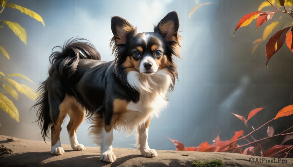 A dog showcased in a vivid day