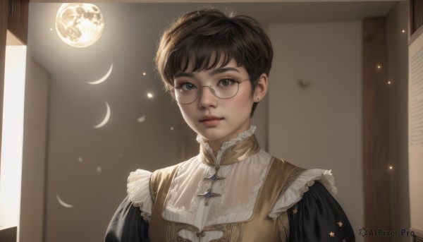 A female framed by the beauty of a lush moon