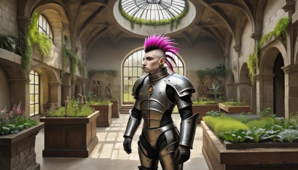 A male surrounded by a captivating window