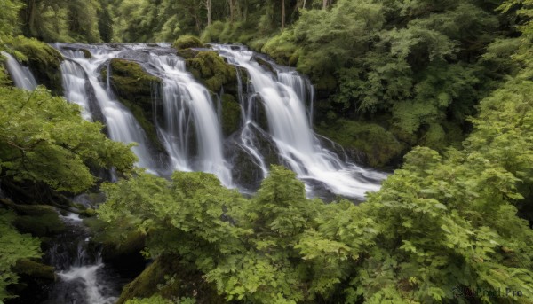 A waterfall set against the backdrop of a captivating day