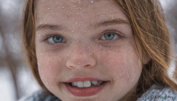 A unique view of a female in snowy snow