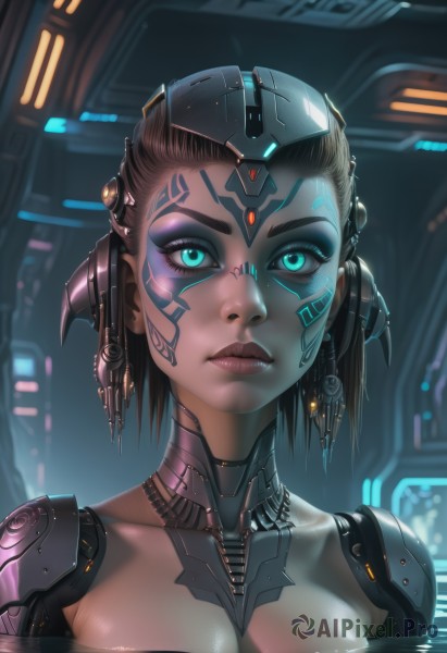 A cyborg captured in a tranquil dynamic scene