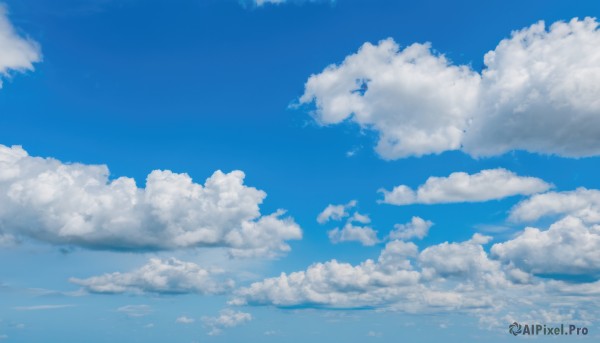 monochrome,outdoors,sky,day,cloud,blue sky,no humans,cloudy sky,scenery,flying,blue theme,horizon,above clouds,very wide shot,cumulonimbus cloud,1girl,solo,dress