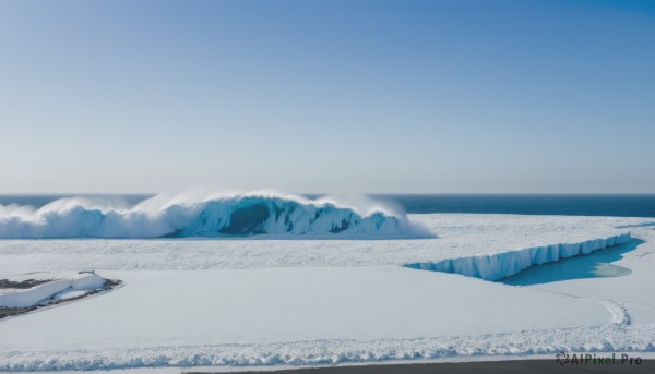 A glimpse of a landscape in a ethereal snowy day