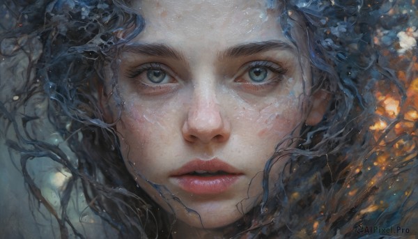 A female portrayed in a inviting dynamic scene