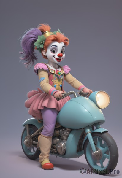 A serene dynamic scene featuring a clown