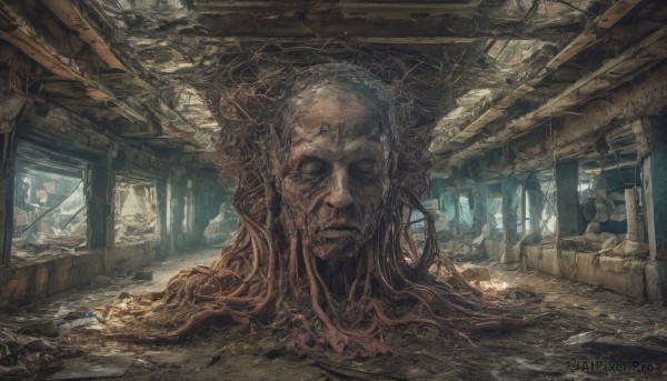 A unique view of a male in scenery