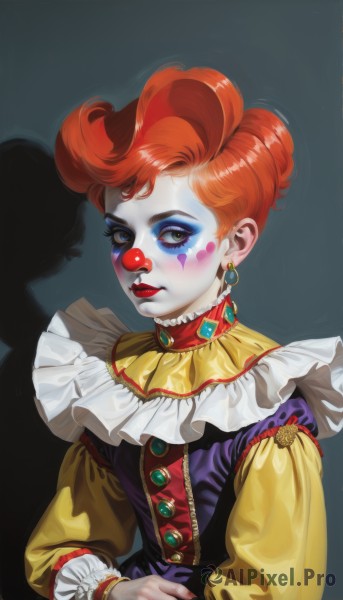 The wonder of a clown in a peaceful dynamic scene