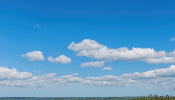 outdoors,sky,day,cloud,signature,water,tree,blue sky,no humans,ocean,cloudy sky,building,scenery,fence,horizon,hill,multiple girls,multiple boys,bird,grass,ground vehicle,field,landscape