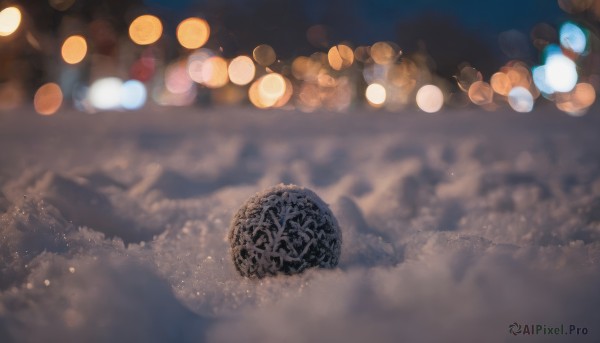 outdoors, sky, cloud, blurry, no humans, night, depth of field, scenery, lantern, bokeh, paper lantern, city lights