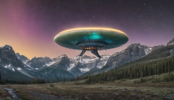 The timeless beauty of a spacecraft in a picturesque sunset outdoors