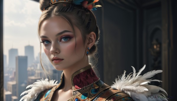 The beauty of a female set in a enchanting window