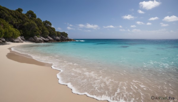 outdoors,sky,day,cloud,water,tree,blue sky,no humans,ocean,beach,nature,scenery,rock,sand,horizon,waves,shore,forest,island