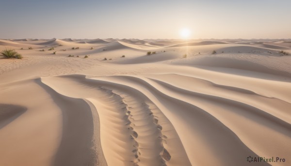 A stunning view of a landscape in sunset day